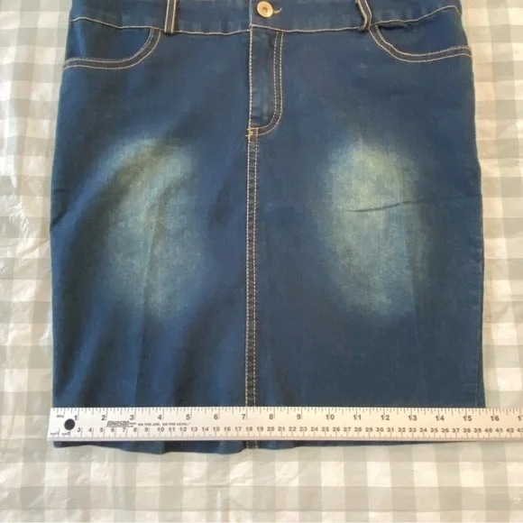 Mida denim mini dress lightweight distressed blue jeans button up closure small - Picture 13 of 16